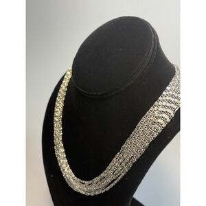 Vintage Silver Tone Necklace Multi Strand Dramatic Sarah Coventry Signed